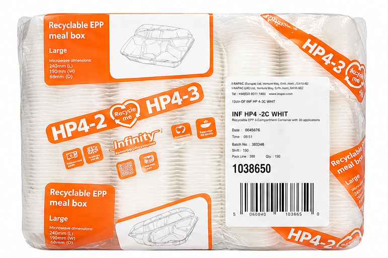 HP4-2C WHT Burger Box, 125 Qty