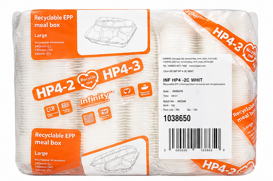 HP4-2C WHT Burger Box, 125 Qty