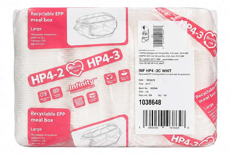 HP4-3C WHT Burger Box, 125 Qty