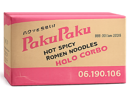 Paku Paku hot spicy ramen noodle box, clearance
