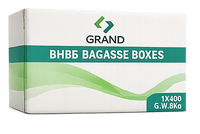 BHB6 bagasse Burger boxes, SQ6, 1X400 G.W. 9kg, Grand