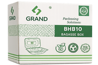 BHB10 bagasse Burger boxes, HP10, 1X200 G.W. 6kg, Grand