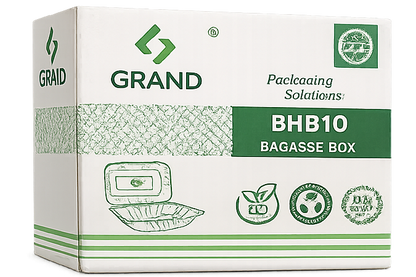 BHB10 bagasse Burger boxes, HP10, 1X200 G.W. 6kg, Grand
