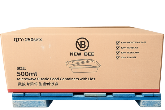 500ml new bee conatiner with lids, QTY 250sets