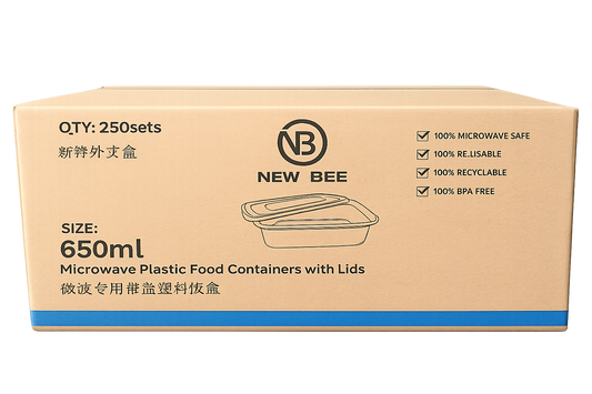 650ml new bee conatiner with lids, QTY 250sets
