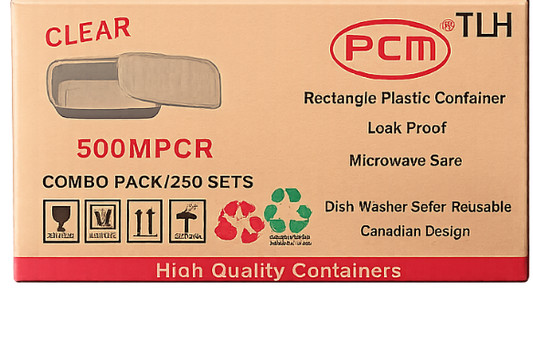 500ml PCM conatiner with lids, QTY 250sets