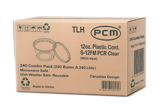 12oz PCM containers with lids, QTY 240sets