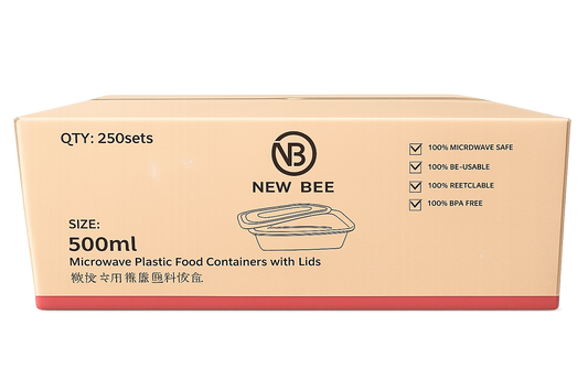 500ml new bee containers with lids, QTY 250sets