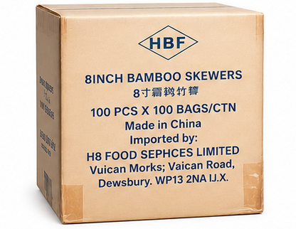 8Inch Bamboo Skewers, 100pcs x 100bags