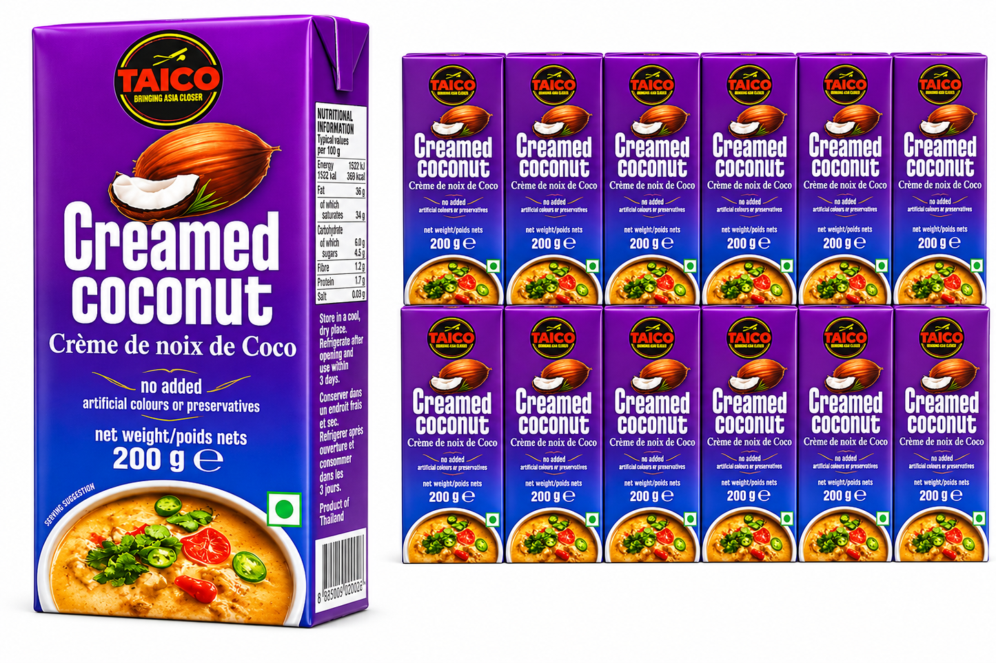 Creamed Coconut, Taico 40 x 200g
