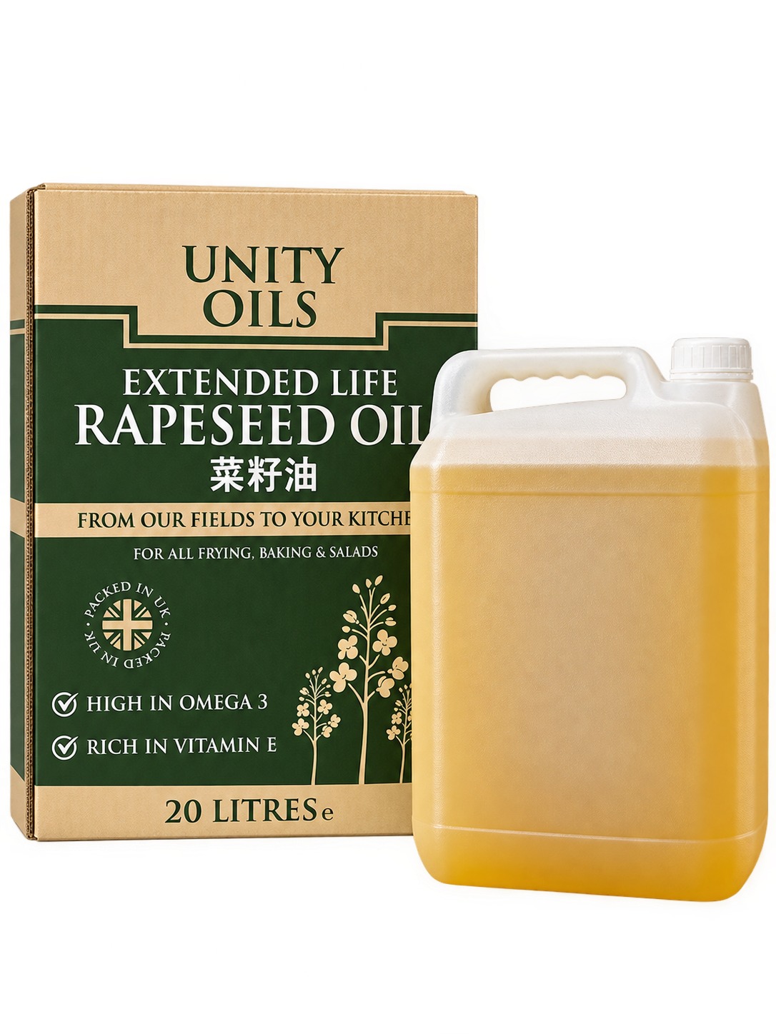 Rapeseed Cooking/Frying Oil, unity oils, 20ltr,