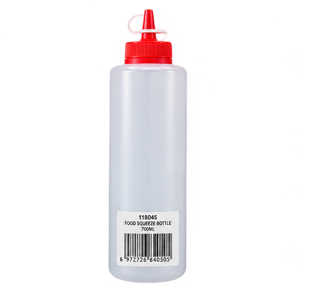 32oz Clear Body With Red Cover Squeeze bottle
