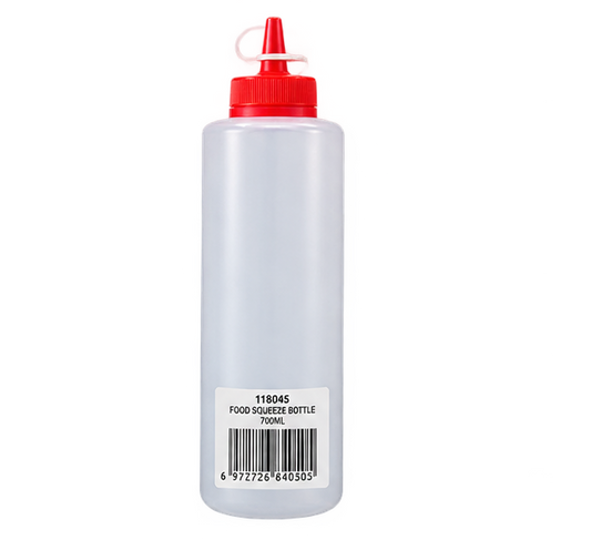 32oz Clear Body With Red Cover Squeeze bottle