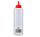 32oz Clear Body With Red Cover Squeeze bottle