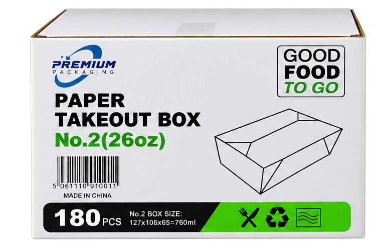 VIP No2, PremiumP. , PAPER TAKEOUT BOX , PCS180