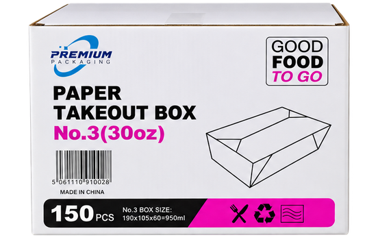 VIP No3, PremiumP. , PAPER TAKEOUT BOX , PCS150