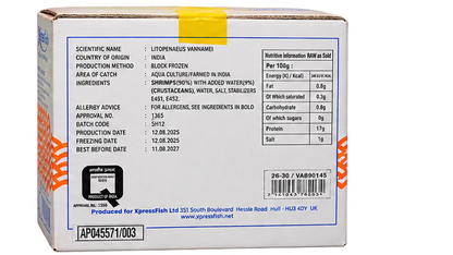 Vannamei Oceanxpress PND Prawns 26/30,  900g