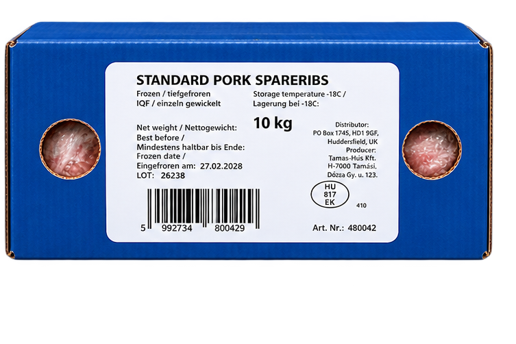 Standard Pork Spareribs, XING FU,  10kg