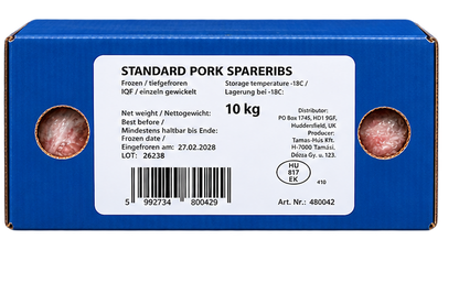Standard Pork Spareribs, XING FU,  10kg
