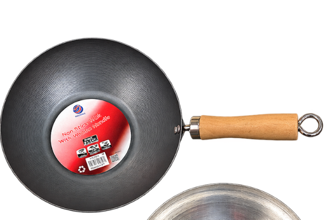 Non Stick Wok With Wooden Handle