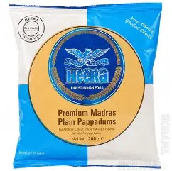 Madras Plain Papad , popadam, heera, 60x200g,