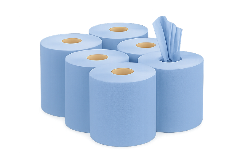 Centre Feed Blue Rolls 6 Rolls