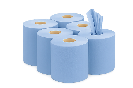 Centre Feed Blue Rolls 6 Rolls